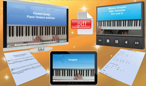 Lerne frei Klavier spielen im Gratis-Videokurs mit PDF